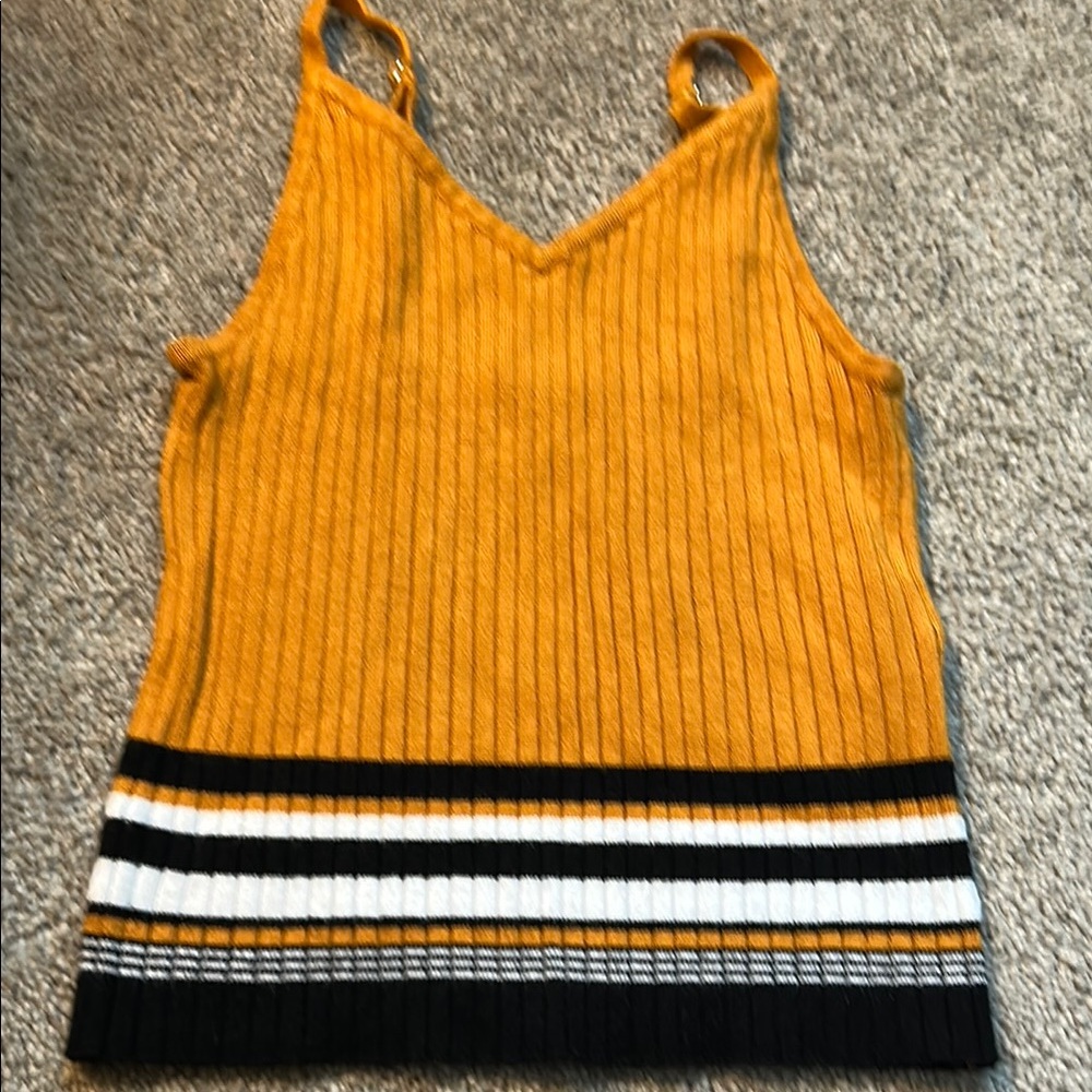 Guess Orange Ribbed Fitted Camisole
